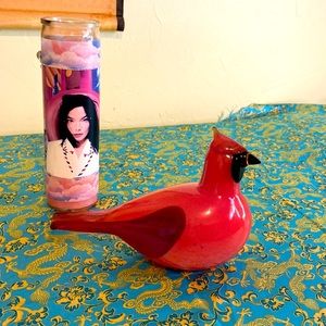 Relist - iittala Toikka Glass Birds collection Red Cardinal VTG